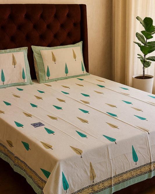 Kislaya - Soft Fine Cotton Bedsheet | Hand Block