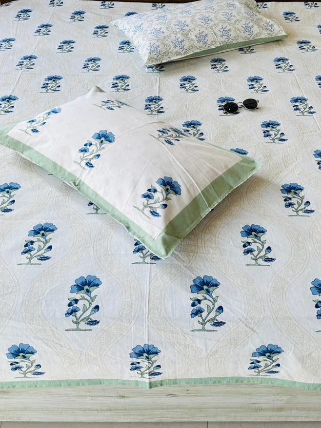 Komal - Everyday Cotton Bedsheet | Blue