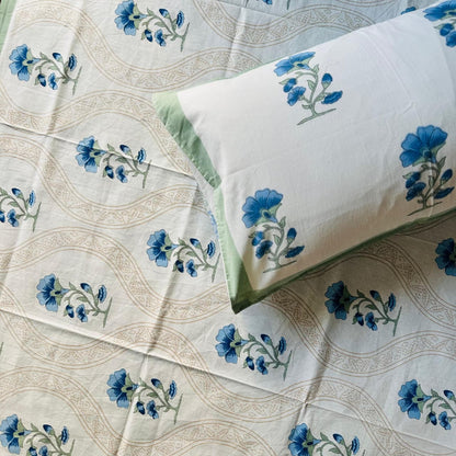 Komal green Everyday Cotton bedsheet – fabric detail
