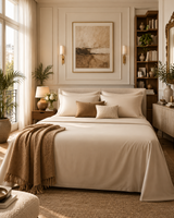 Kora - Solid Sateen Cotton Bedsheet | Champagne bedsheet
