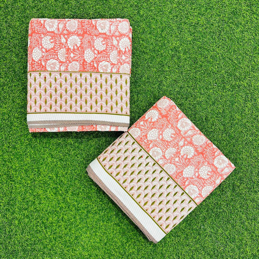 Kumud - Reversible Cotton Mulmul Dohar | Orange