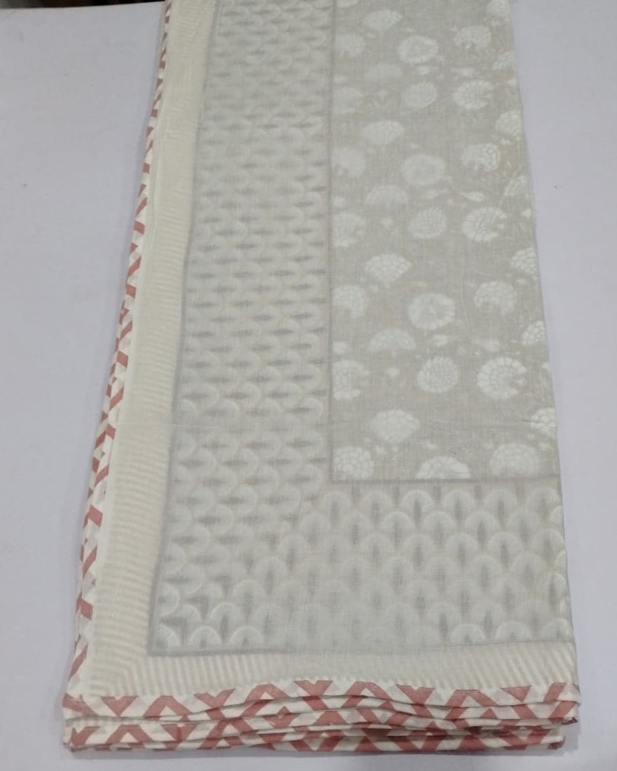 Kumud beige Muslin cotton dohar – pair of single alternate view