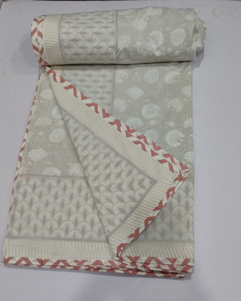 Kumud beige Muslin cotton dohar – double size