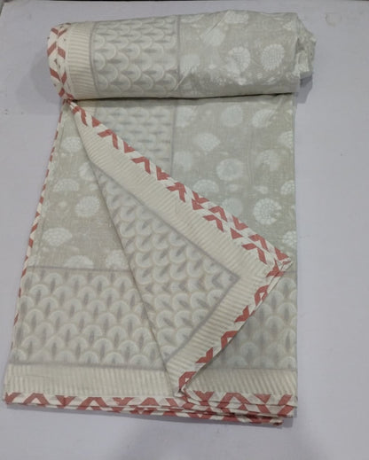 Kumud beige Muslin cotton dohar – double size