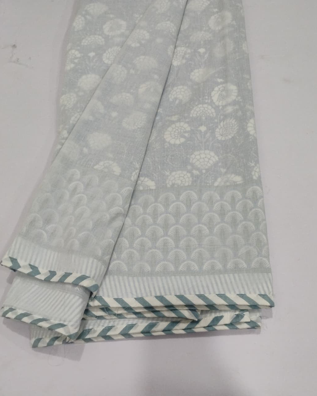 Kumud blue Muslin cotton dohar – pair of single alternate view
