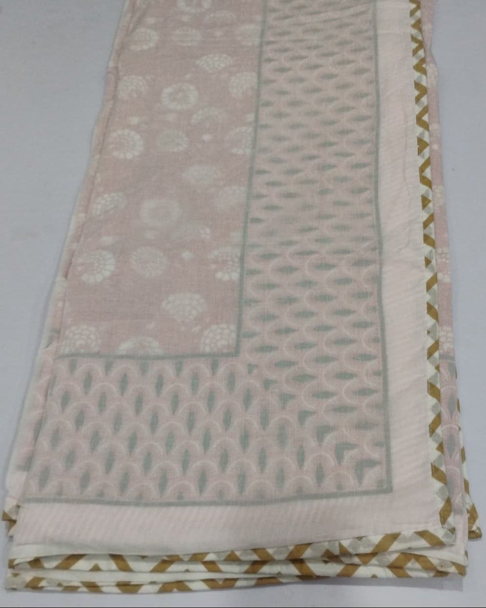 Kumud orange Muslin cotton dohar – pair of single alternate view