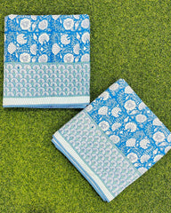 Kumud - Reversible Cotton Mulmul Dohar | Blue