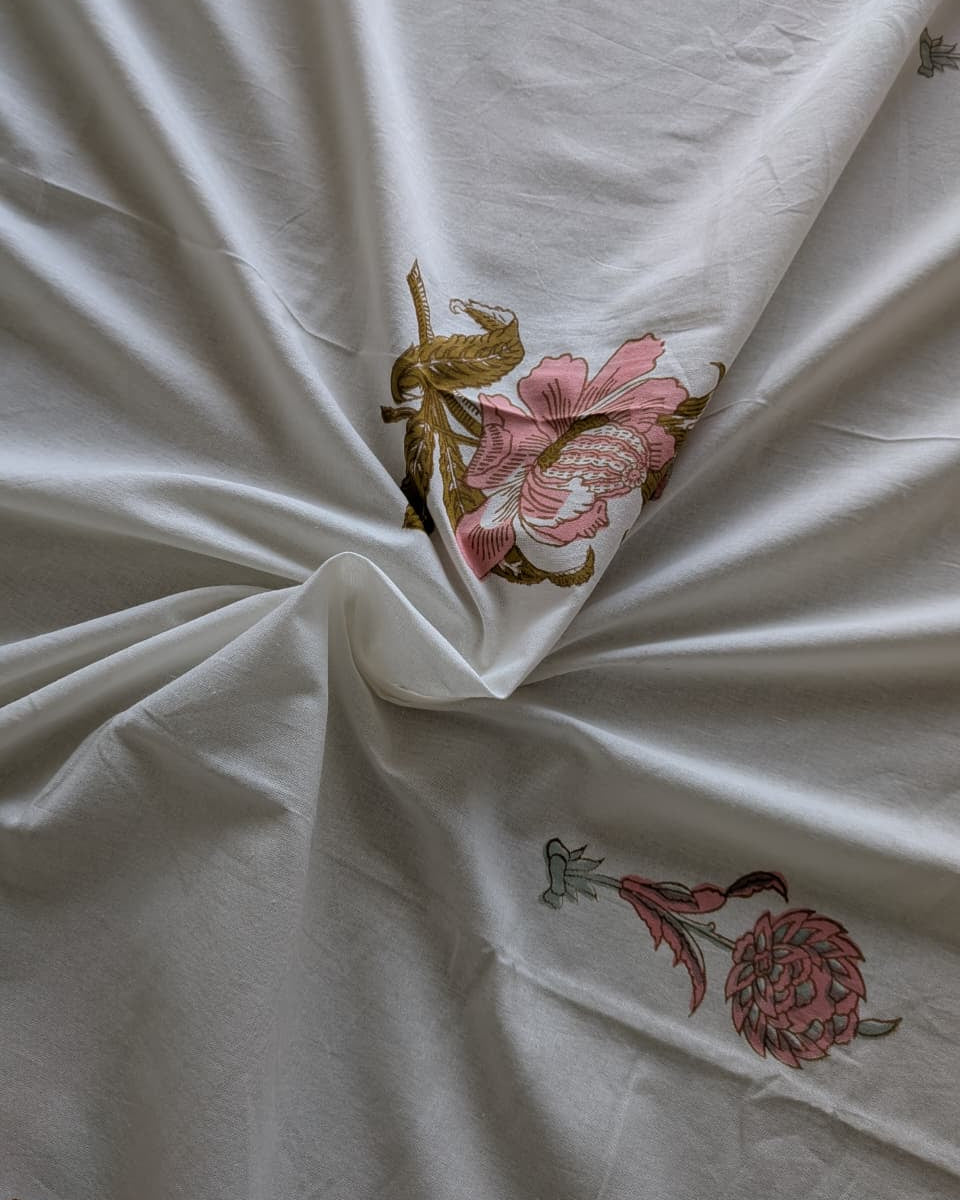 Kusum - Soft Fine Cotton Bedsheet | Hand Block