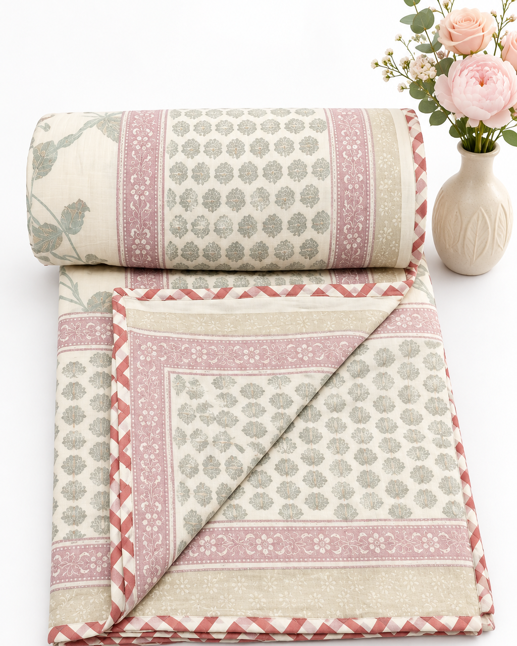 Latika -  Premium Muslin Cotton Dohar | Red