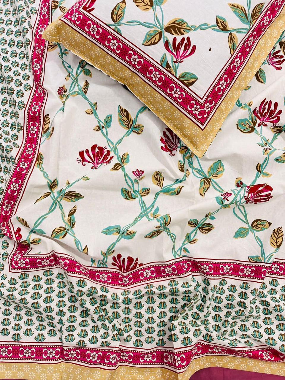 Latika - The Creeper Bedsheet | Everyday Cotton | Red