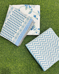 Latika - Reversible Cotton Mulmul Dohar | Blue