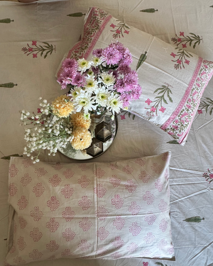 Malika - Percale Cotton Bedsheet | Hand Block