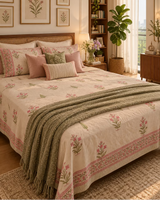 Malika - Percale Cotton Bedsheet | Hand Block