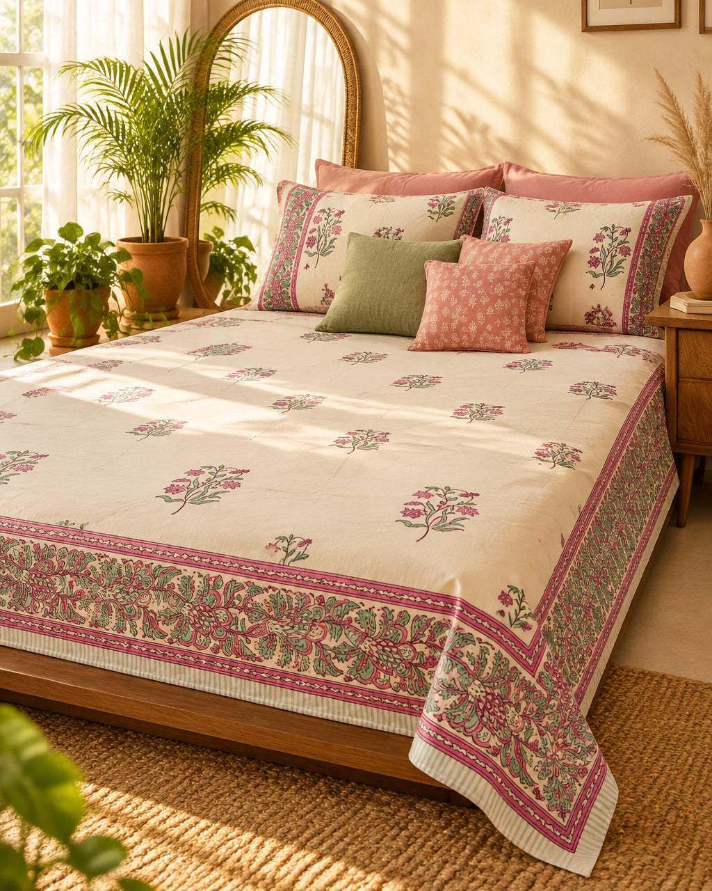 Malti - Percale Cotton Bedsheet | Hand Block