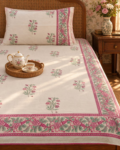 Malti - Percale Cotton Bedsheet | Hand Block