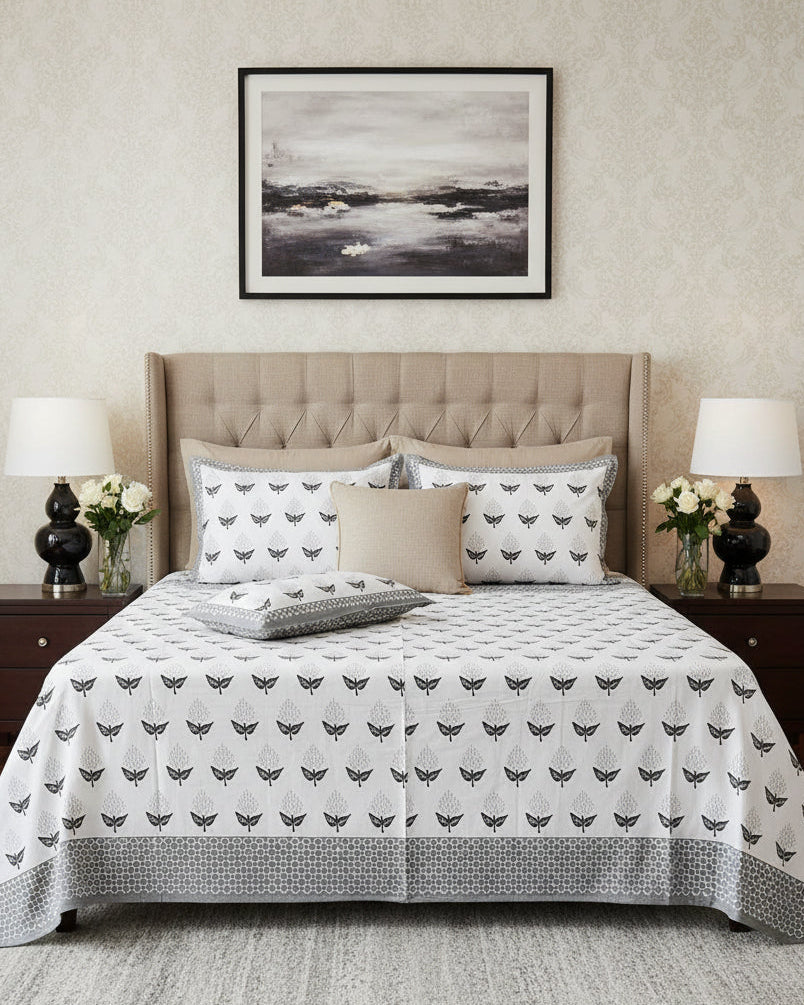 Manjari - Everyday Cotton bedsheet | Grey