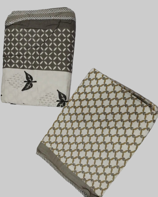 Manjari grey floral reversible mulmul cotton dohar – alternate view