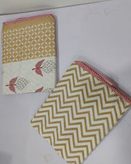 Manjari - Mulmul cotton reversible Dohar  | Yellow