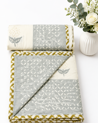 Manjari green Muslin cotton dohar – alternate view