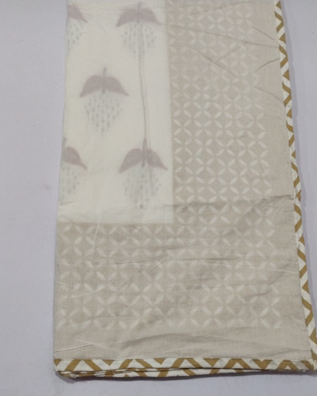 Manjari yellow Muslin cotton dohar – pair of single alternate view