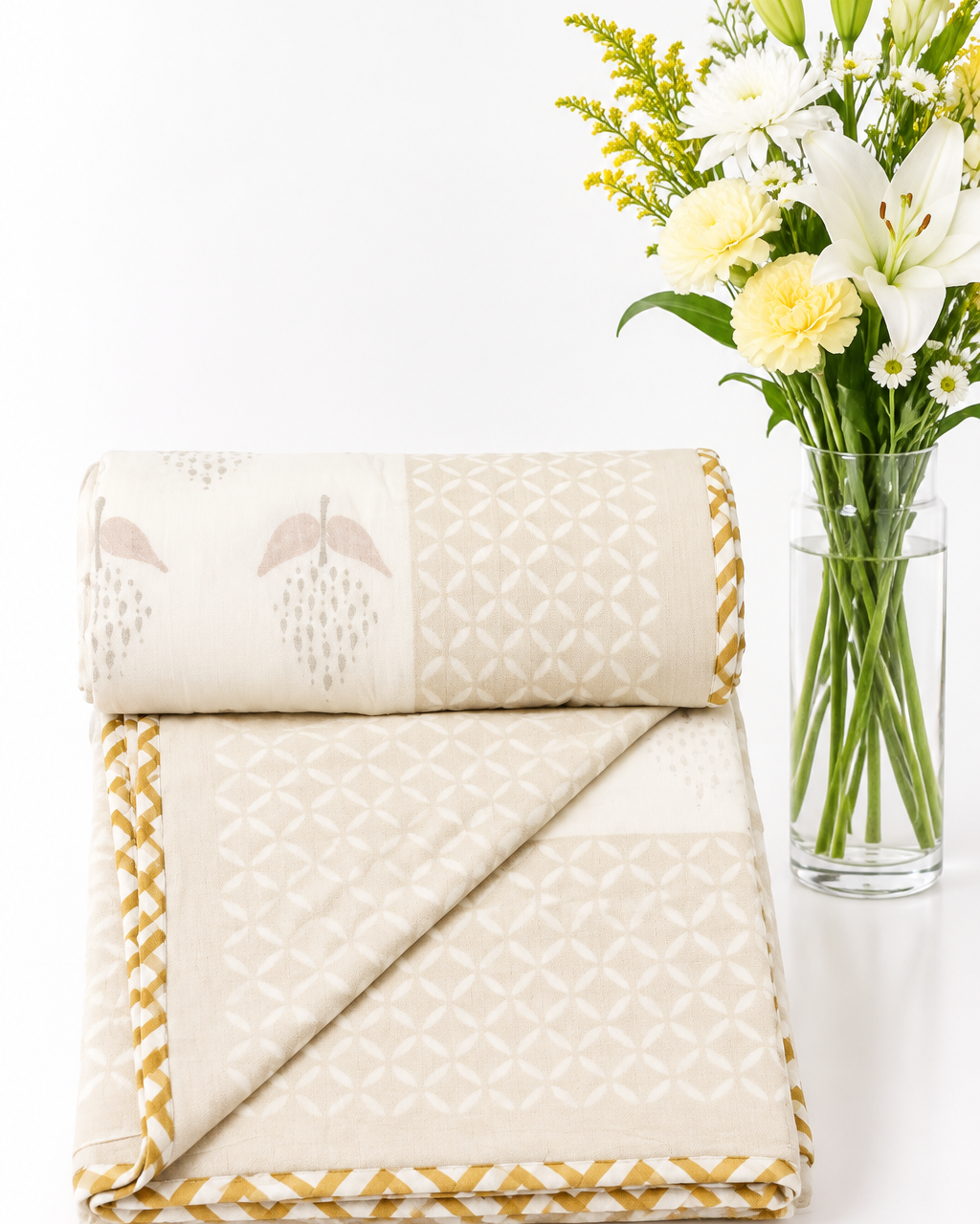 Manjari yellow Muslin cotton dohar – alternate view