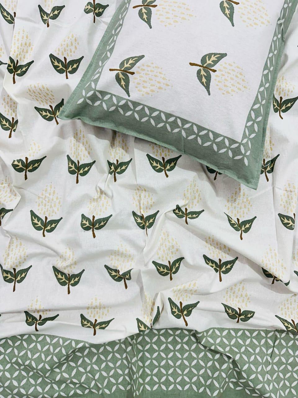 Manjari Everyday Cotton Bedsheet | Green
