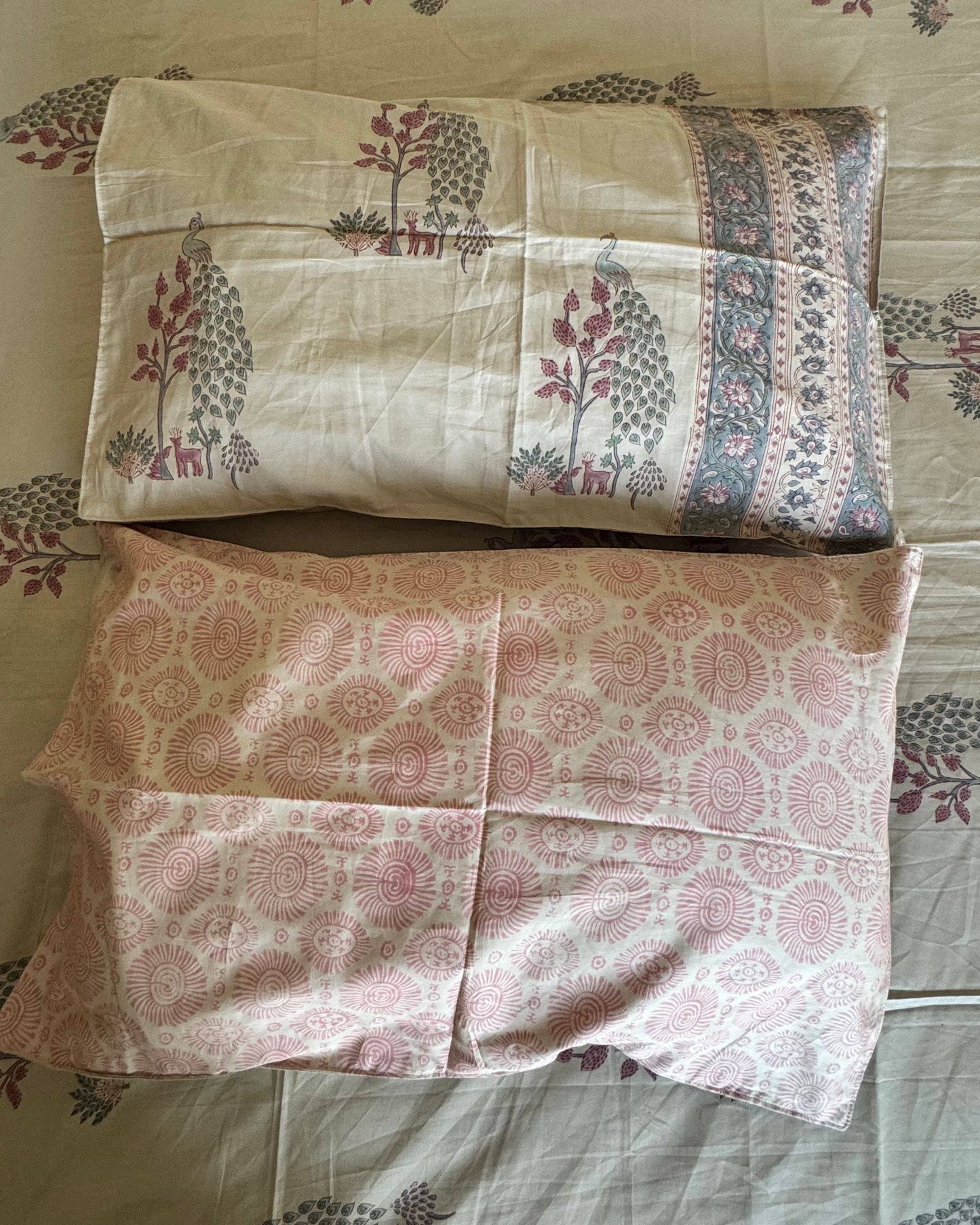 Mayur - Percale Cotton Bedsheet | Hand Block | Blue