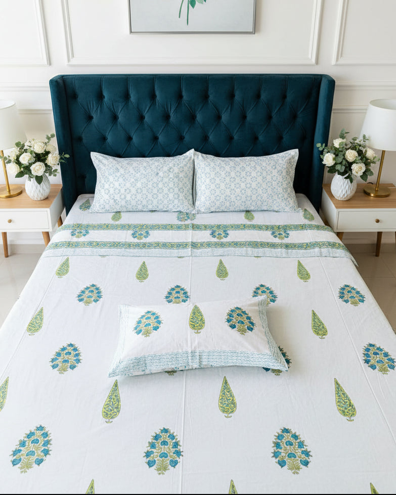 Mayur - Everyday Cotton Bedsheet | Hand Block
