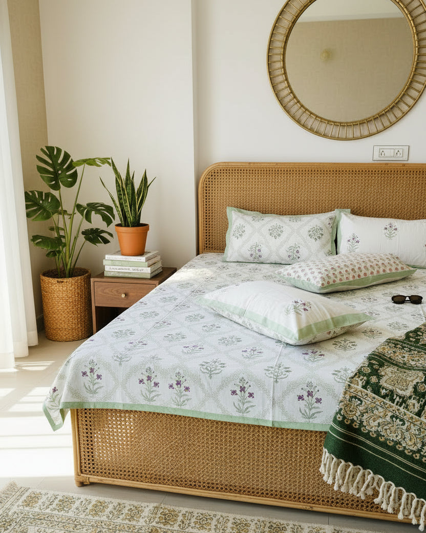 Mehek - Everyday Cotton Bedsheet | Green