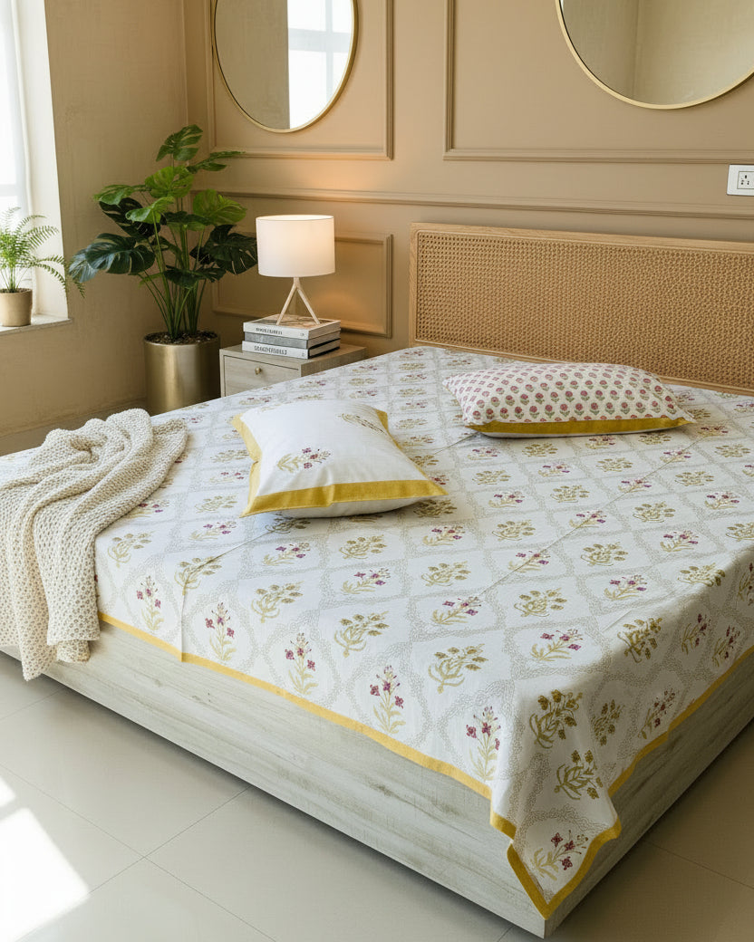 Mehek - Everyday Cotton Bedsheet | Yellow