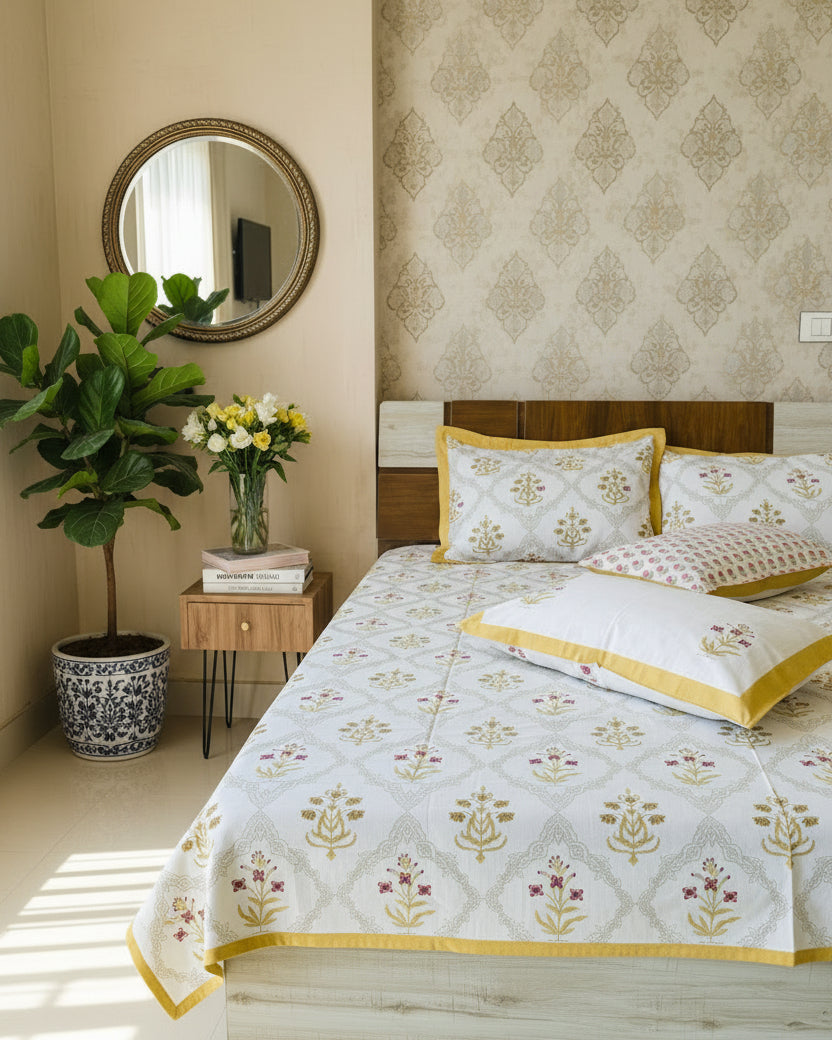 Mehek - Everyday Cotton Bedsheet | Yellow