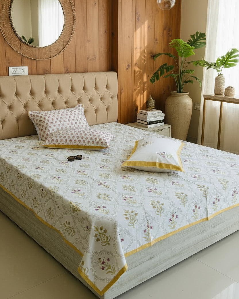 Mehek - Everyday Cotton Bedsheet | Yellow