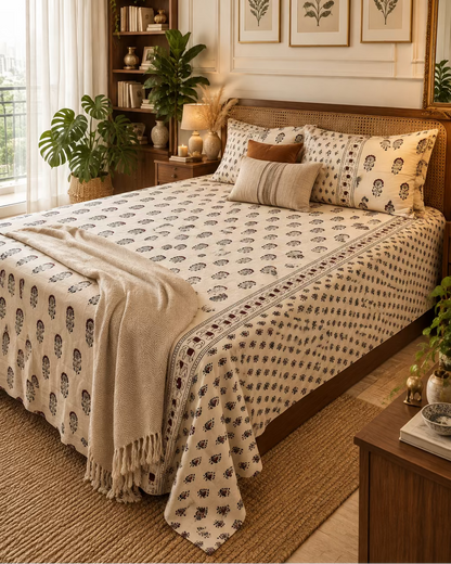 Mehfil - Everyday Cotton Bedsheet | Beige