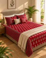 Mehfil - Everyday Cotton Bedsheet | Red