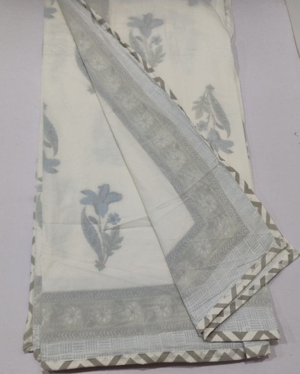 Mridula -  Premium Muslin Cotton Dohar | Blue