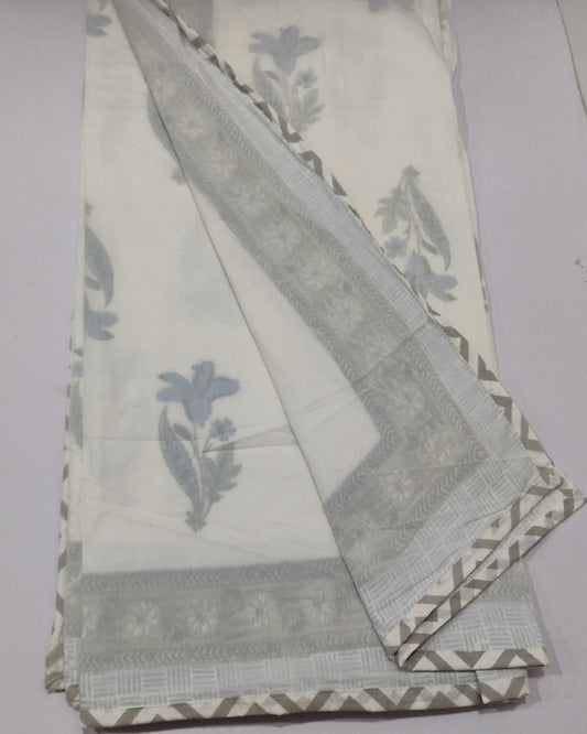 Mridula -  Premium Muslin Cotton Dohar | Blue