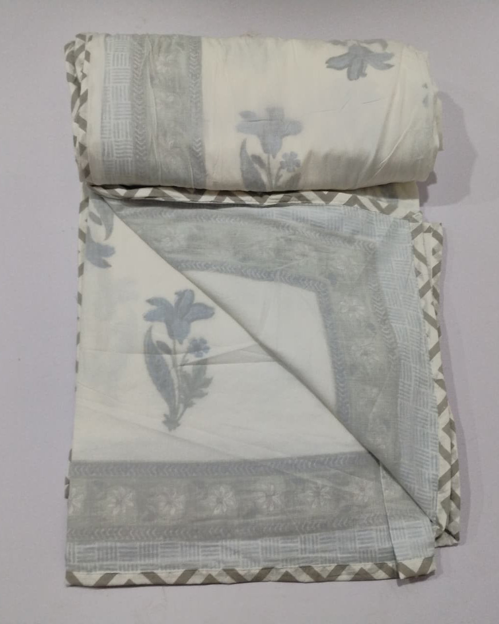 Mridula -  Premium Muslin Cotton Dohar | Blue