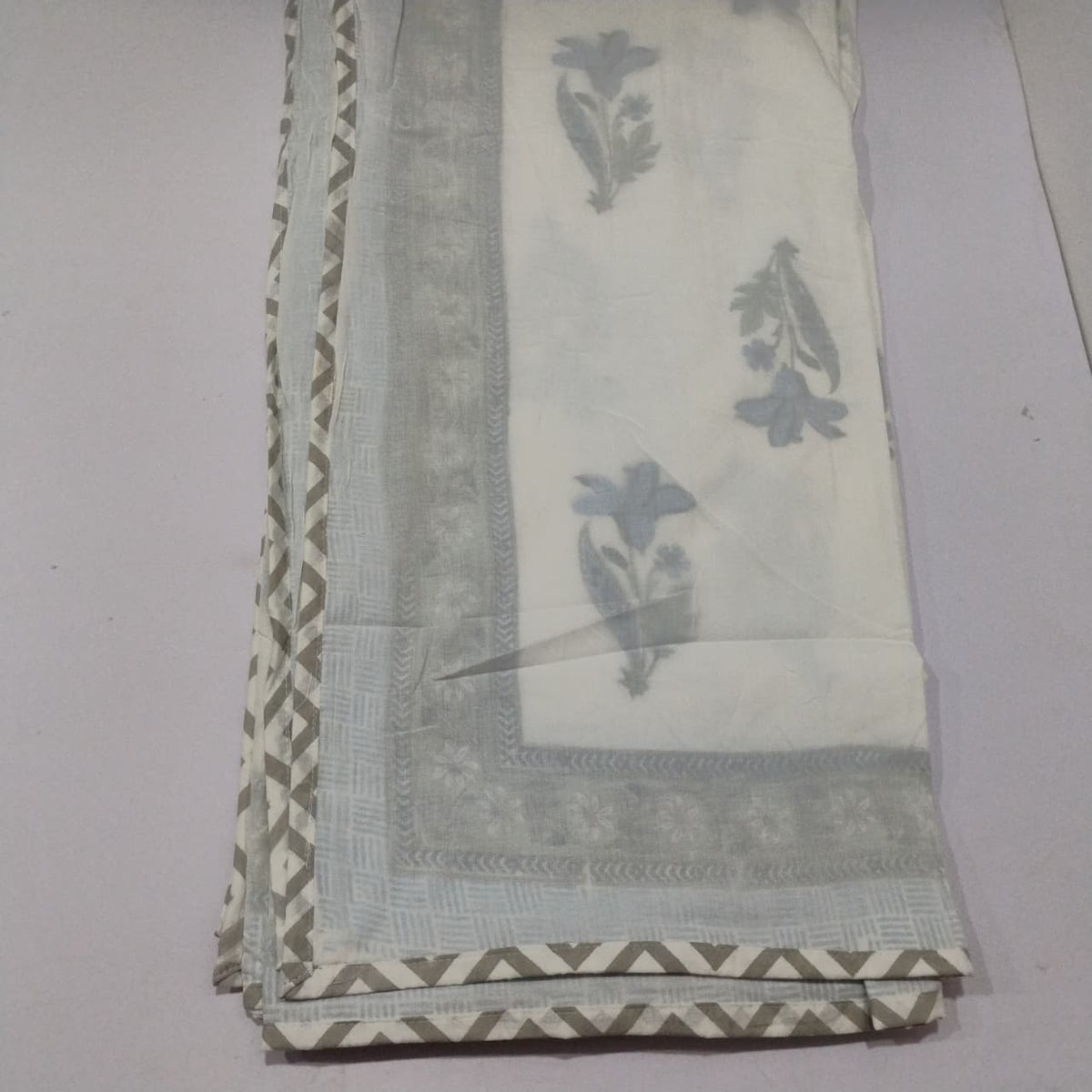 Mridula -  Premium Muslin Cotton Dohar | Blue
