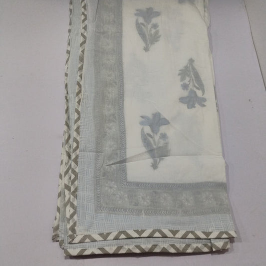 Mridula -  Premium Muslin Cotton Dohar | Blue