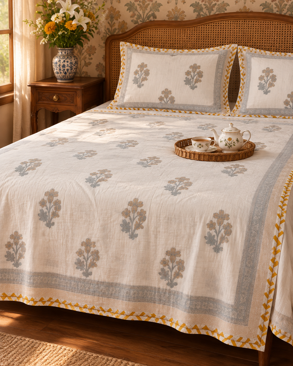 Mridula -  Premium Muslin Cotton Dohar | Yellow