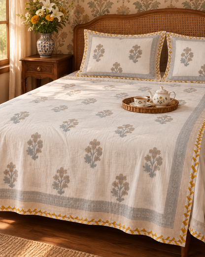 Mridula -  Premium Muslin Cotton Dohar | Yellow