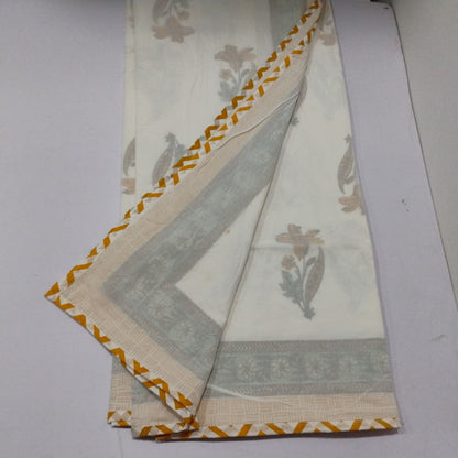 Mridula -  Premium Muslin Cotton Dohar | Yellow
