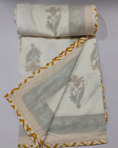Mridula -  Premium Muslin Cotton Dohar | Yellow
