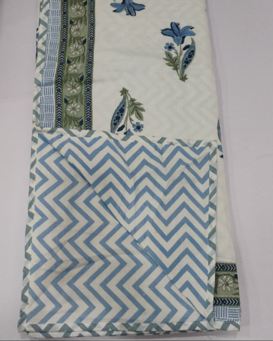 Mridula blue reversible mulmul cotton dohar – product view