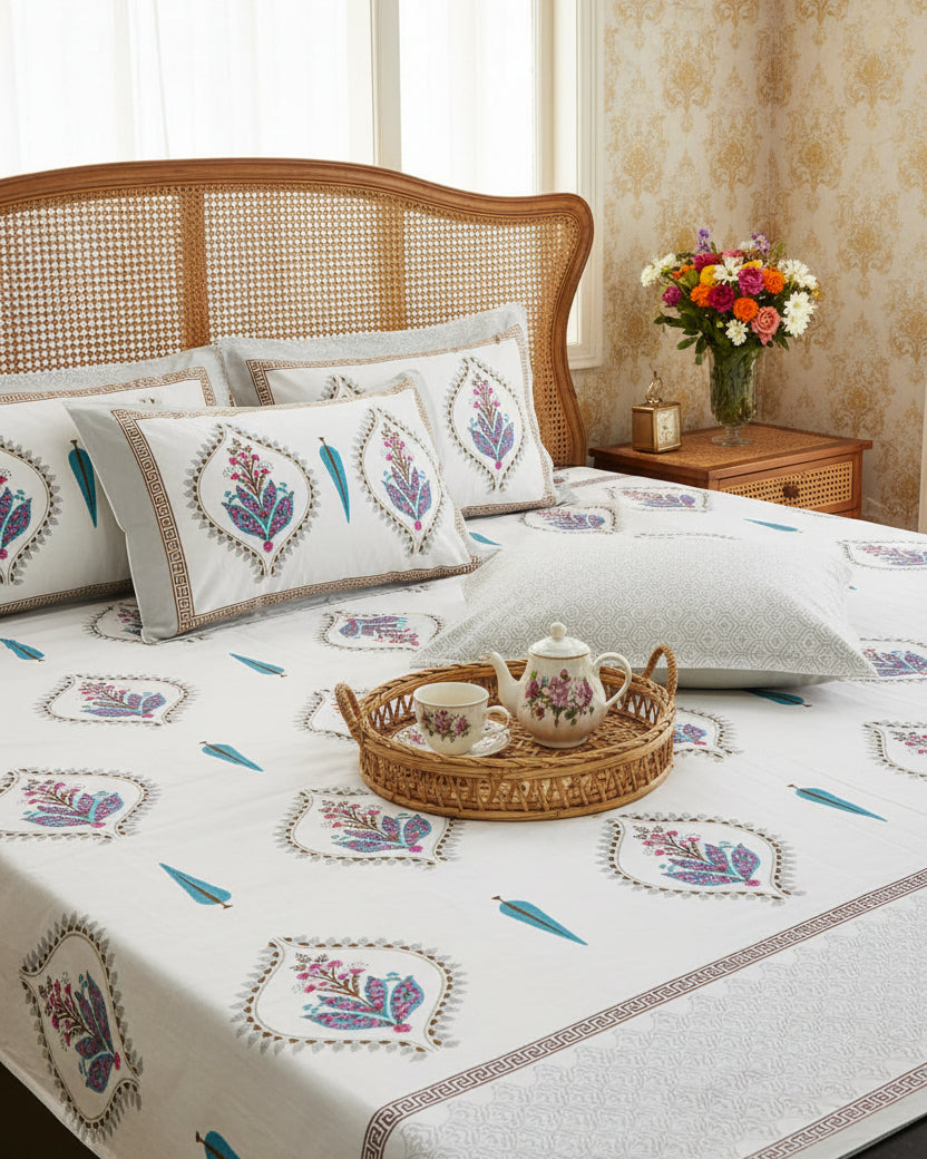 Mrigakshi - Everyday Cotton Bedsheet | Grey
