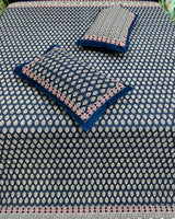Naina blue Everyday Cotton bedsheet – fabric detail