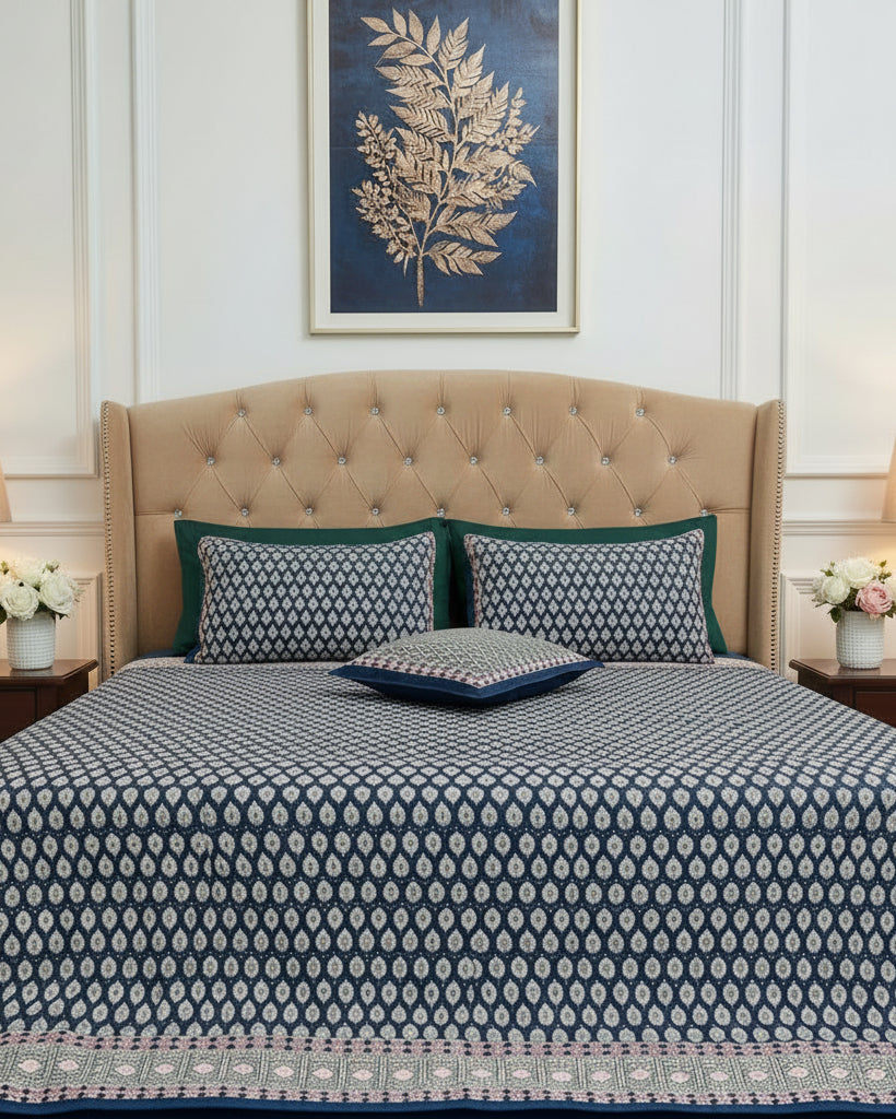 Naina - Everyday Cotton Bedsheet | Blue