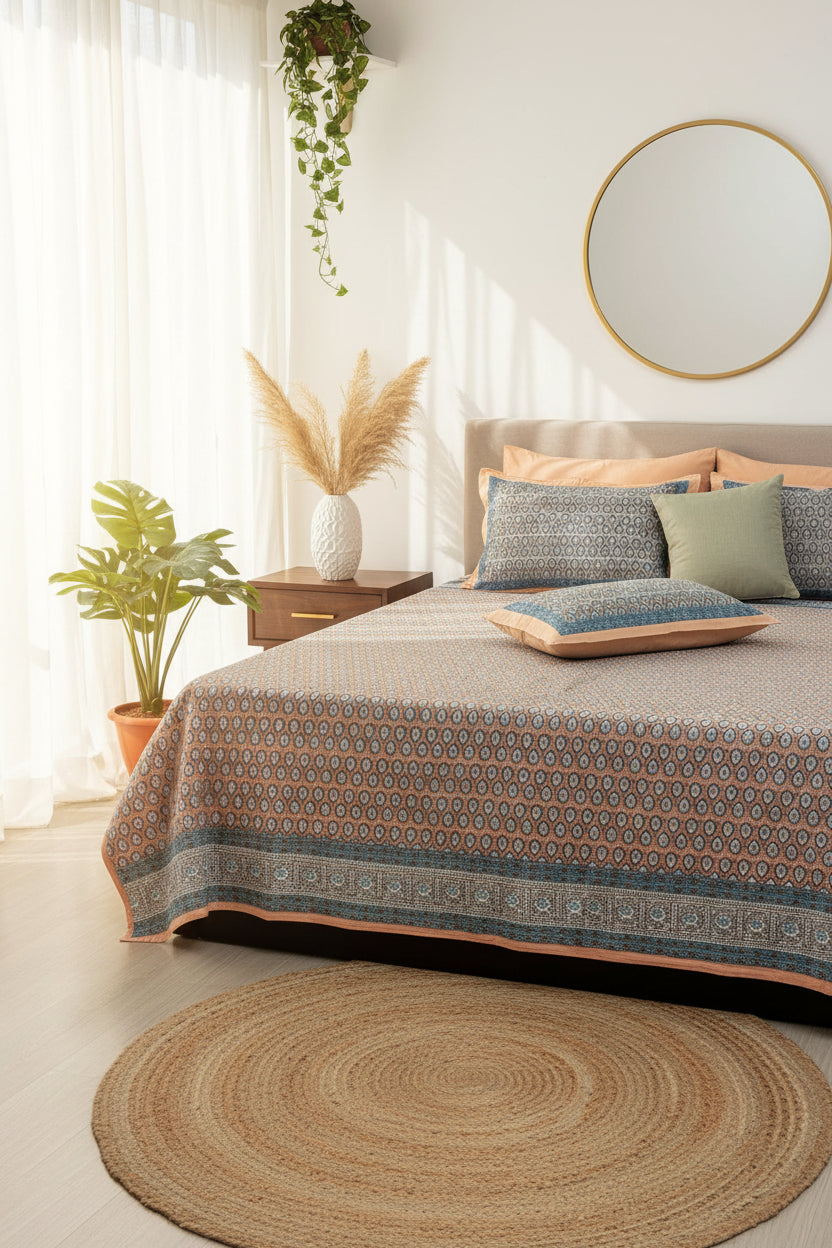 Naina - Everyday Cotton Bedsheet | Peach