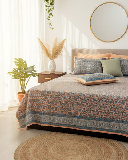 Naina peach Everyday Cotton bedsheet – pillow detail