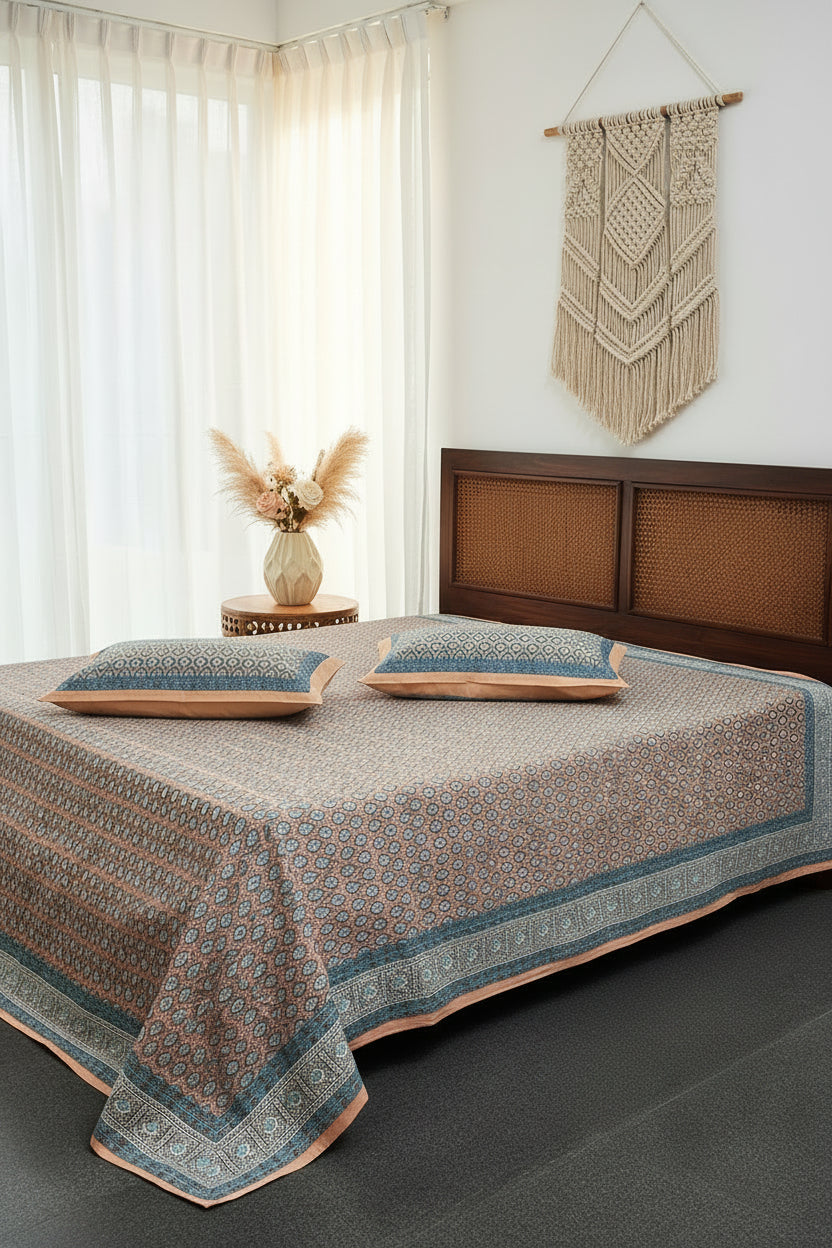 Naina - Everyday Cotton Bedsheet | Peach